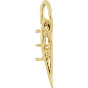10K Yellow Gold  8 mm Asscher Pendant Mounting – image 6