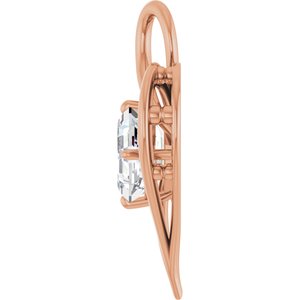 10K Rose Gold  8 mm Asscher Pendant Mounting – image 5