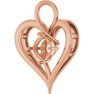 14K Rose Gold  8 mm Cushion Pendant Mounting – image 4