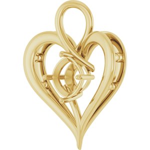 10K Yellow Gold  8 mm Cushion Pendant Mounting – image 4