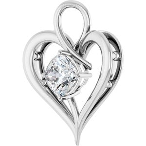 Sterling Silver  8 mm Cushion Pendant Mounting – image 3