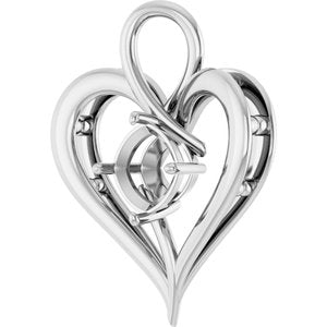 Sterling Silver  8 mm Cushion Pendant Mounting – image 4