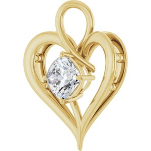 18K Yellow Gold  8 mm Cushion Pendant Mounting – image 3