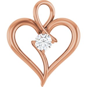 18K Rose Gold  4.1 mm Round Pendant Mounting