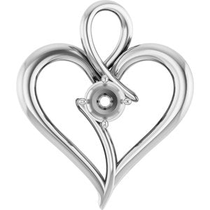 14K X1 White Gold  4.1 mm Round Pendant Mounting – image 2