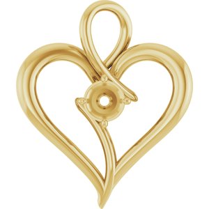 18K Yellow Gold  4.1 mm Round Pendant Mounting – image 2