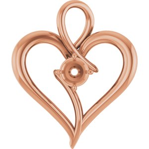 18K Rose Gold  4.1 mm Round Pendant Mounting – image 2