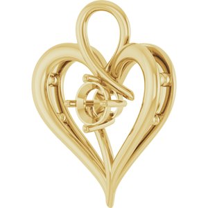 10K Yellow Gold  5.5 mm Round Pendant Mounting – image 4