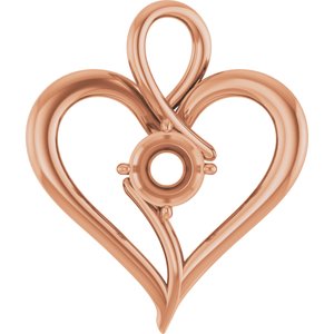 14K Rose Gold  6.5 mm Round Pendant Mounting – image 2