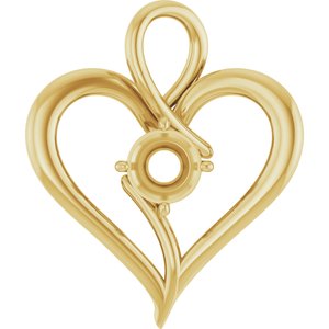10K Yellow Gold  6.5 mm Round Pendant Mounting – image 2