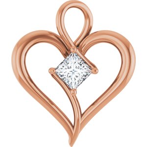 10K Rose Gold  4 mm Square Pendant Mounting