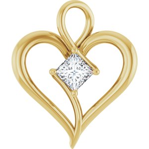 10K Yellow Gold  4 mm Square Pendant Mounting
