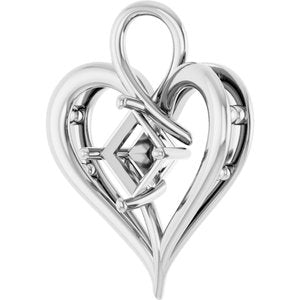 Continuum Sterling Silver  6 mm Square Pendant Mounting – image 4