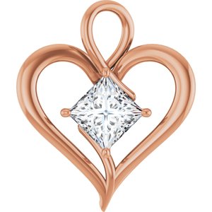 18K Rose Gold  8 mm Square Pendant Mounting