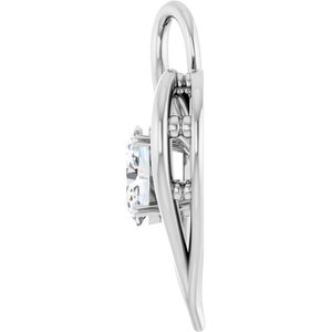 14K White Gold  7x5 mm Oval Pendant Mounting – image 5