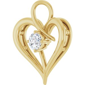 10K Yellow Gold  4.4 mm Round Pendant Mounting – image 3