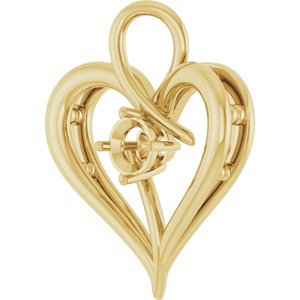 18K Yellow Gold  4.4 mm Round Pendant Mounting – image 4