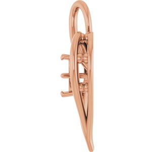 18K Rose Gold  5.5 mm Round Pendant Mounting – image 6