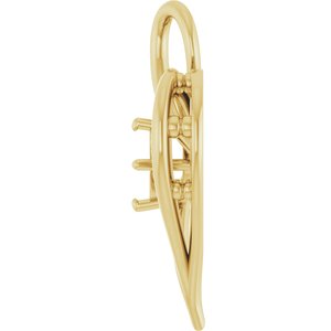 14K Yellow Gold  5.5 mm Round Pendant Mounting – image 6