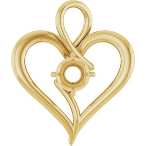 18K Yellow Gold  7 mm Round Pendant Mounting – image 2