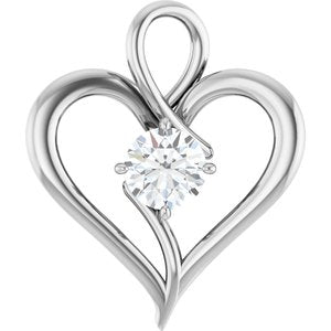 14K White Gold  7 mm Round Pendant Mounting