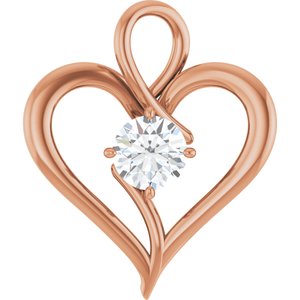18K Rose Gold  7 mm Round Pendant Mounting