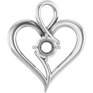 10K White Gold  7 mm Round Pendant Mounting – image 2