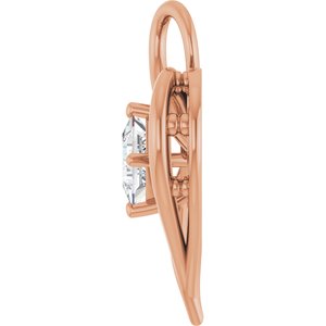 14K Rose Gold  4.5 mm Square Pendant Mounting – image 5