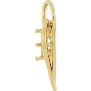 18K Yellow Gold  4.5 mm Square Pendant Mounting – image 6