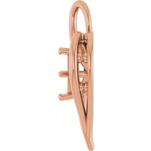 14K Rose Gold  4.5 mm Square Pendant Mounting – image 6