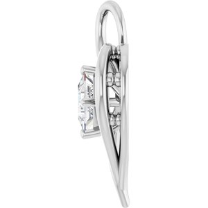 14K X1 White Gold  4.5 mm Square Pendant Mounting – image 5