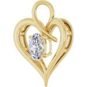 10K Yellow Gold  8x6 mm Oval Pendant Mounting – image 3
