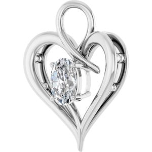10K White Gold  8x6 mm Oval Pendant Mounting – image 3