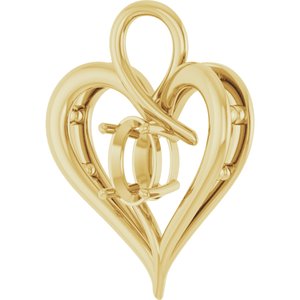 14K Yellow Gold  8x6 mm Oval Pendant Mounting – image 4