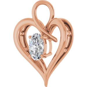 18K Rose Gold  8x6 mm Oval Pendant Mounting – image 3