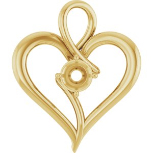 10K Yellow Gold  5.2 mm Round Pendant Mounting – image 2