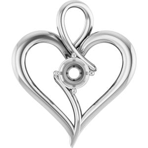 10K White Gold  5.2 mm Round Pendant Mounting – image 2