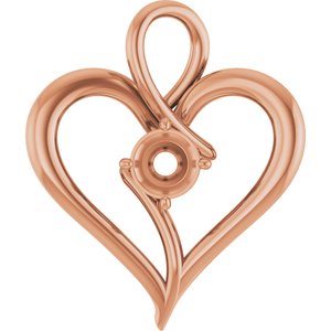 18K Rose Gold  5.2 mm Round Pendant Mounting – image 2