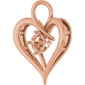 10K Rose Gold  6 mm Round Pendant Mounting – image 4