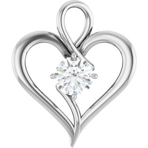 10K White Gold  8 mm Round Pendant Mounting