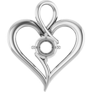 18K White Gold  8 mm Round Pendant Mounting – image 2