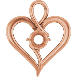 18K Rose Gold  8 mm Round Pendant Mounting – image 2