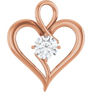 18K Rose Gold  8 mm Round Pendant Mounting