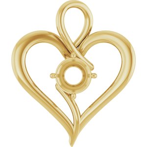 14K Yellow Gold  8 mm Round Pendant Mounting – image 2