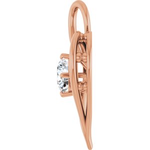 10K Rose Gold  6 mm Round Pendant Mounting – image 5
