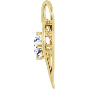 14K Yellow Gold  8 mm Round Pendant Mounting – image 5
