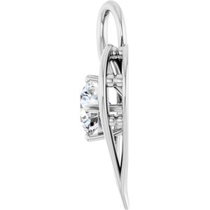 14K X1 White Gold  8 mm Round Pendant Mounting – image 5