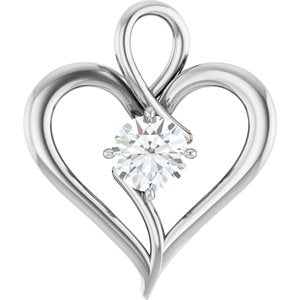 14K X1 White Gold  7.4 mm Round Pendant Mounting