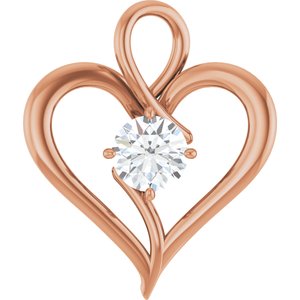 14K Rose Gold  7.4 mm Round Pendant Mounting