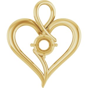 14K Yellow Gold  7.4 mm Round Pendant Mounting – image 2